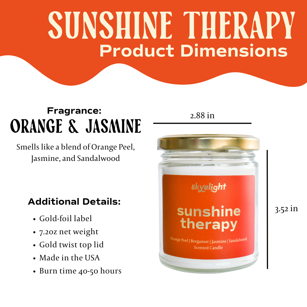 Sunshine Therapy Candle - Orange Peel, Bergamot | 7.2oz